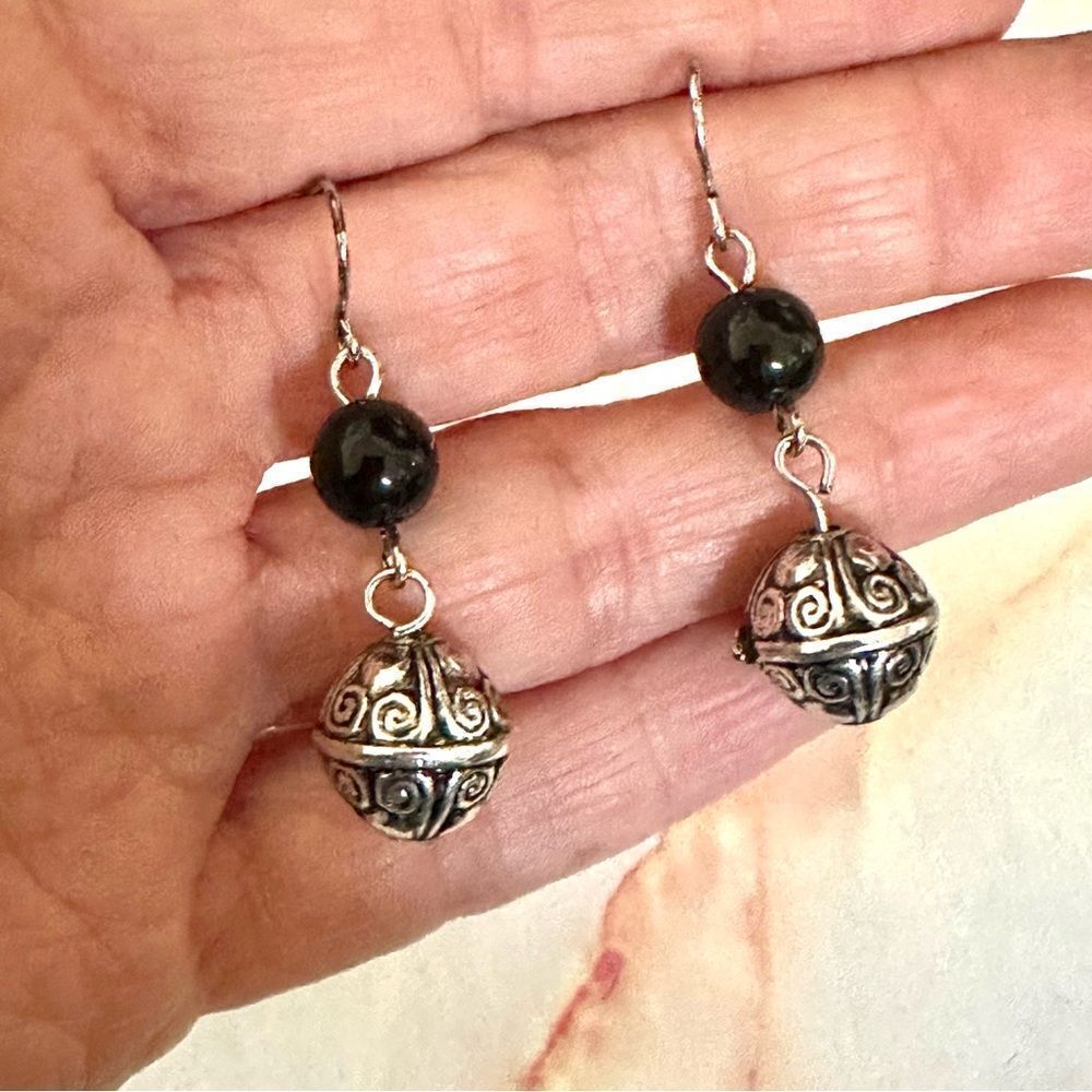 Cato Black and silver tone drop earrings